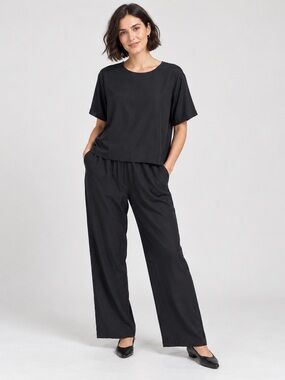 Vintage Steven Edwards XL Black 2 Piece Pants Top Set